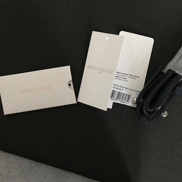 Zadig Voltaire Candide Medium Clous Marine Bag NWT - Picture 4 of 8